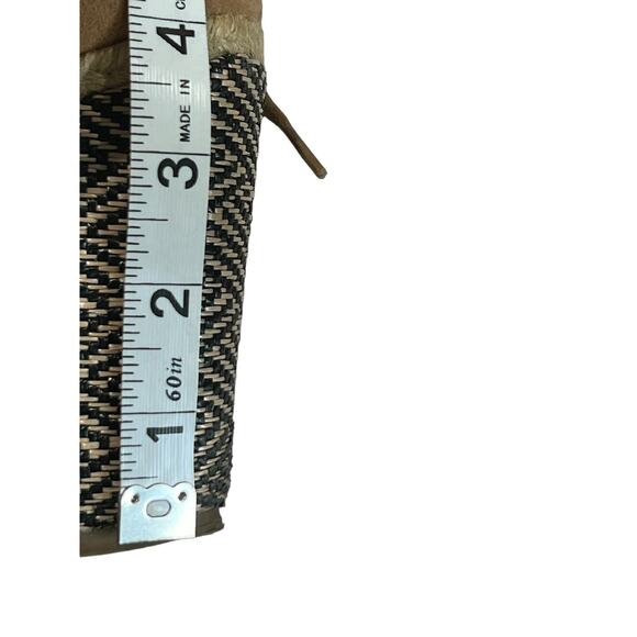 Lane Bryant Open Toe Tan .75" Platform 4" Graphic Wedge Boho Espadrilles Size 10 - Picture 6 of 7